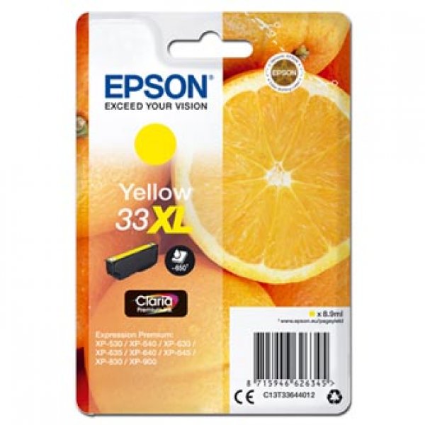 Náplň Epson 33XL, C13T33644012 žlutá blistr 