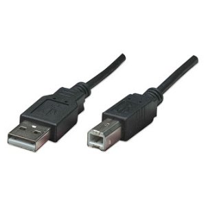 Logo USB kabel (2.0), USB A samec - USB B samec, 3m, černý